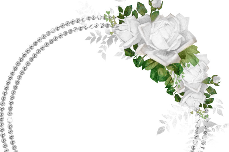 white-diamond-floral-frames-clipart