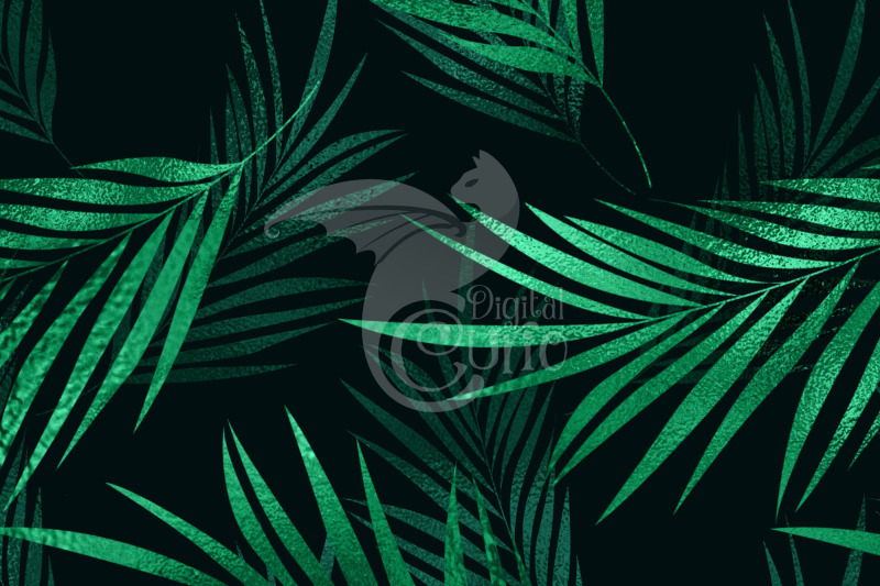 green-and-gold-tropical-leaves-digital-paper
