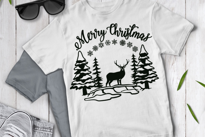Download Deer SVG, Christmas Scene with Deer Bundle SVG, Winter ...