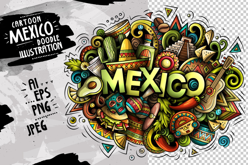 mexico-cartoon-doodle-illustration