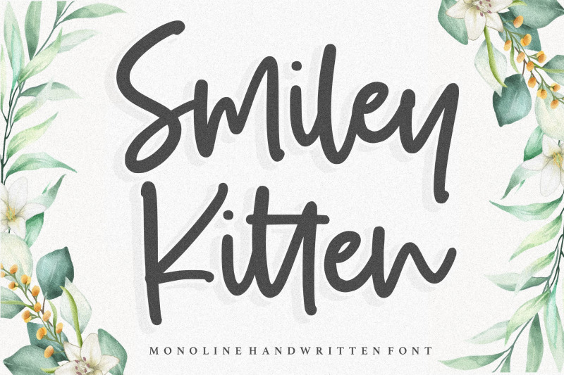smiley-kitten-monoline-handwritten-font