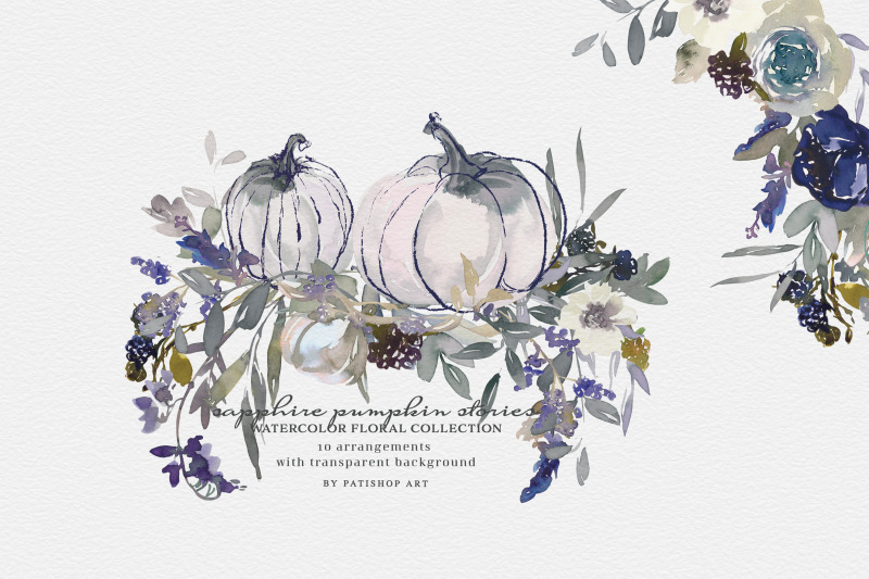 sapphire-pumpkin-and-florals-autumn-watercolor-floral-clipart