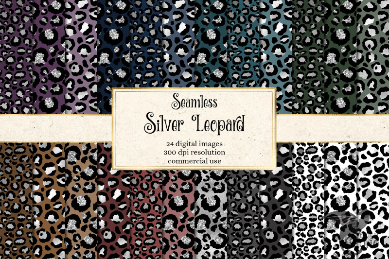 silver-leopard-digital-paper