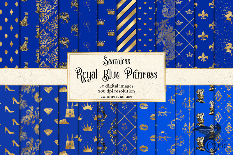 royal-blue-and-gold-leopard-digital-paper