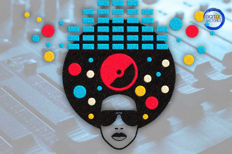 music-head-afro-american-woman-embroidery-design