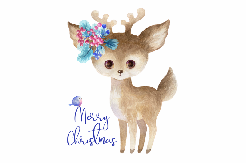 cute-watercolor-deer-sublimation-design