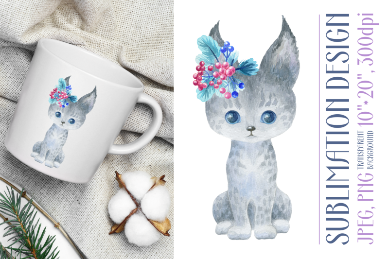 cute-watercolor-lynx-sublimation-design