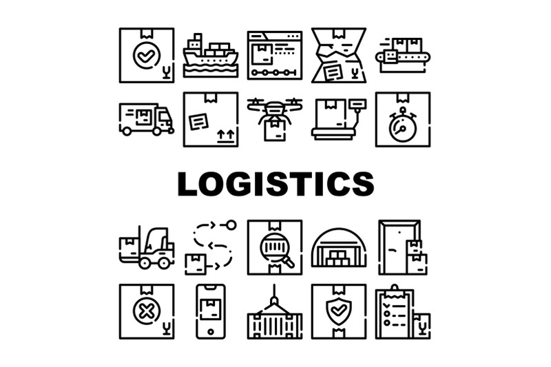 logistics-service-collection-icons-set-vector-illustrations