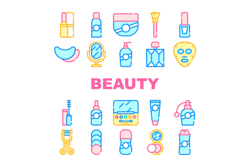 beauty-salon-accessory-collection-icons-set-vector