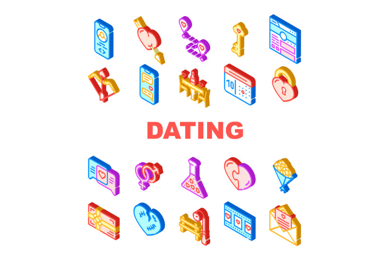 dating-love-romantic-collection-icons-set-vector