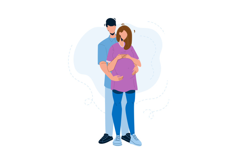 pregnant-couple-embracing-young-family-vector