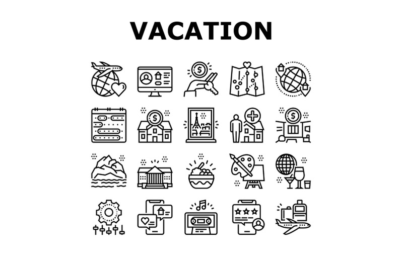 vacation-rentals-place-collection-icons-set-vector