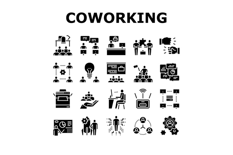 coworking-service-collection-icons-set-vector