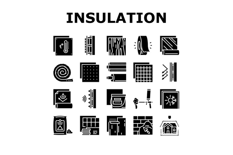 insulation-building-collection-icons-set-vector