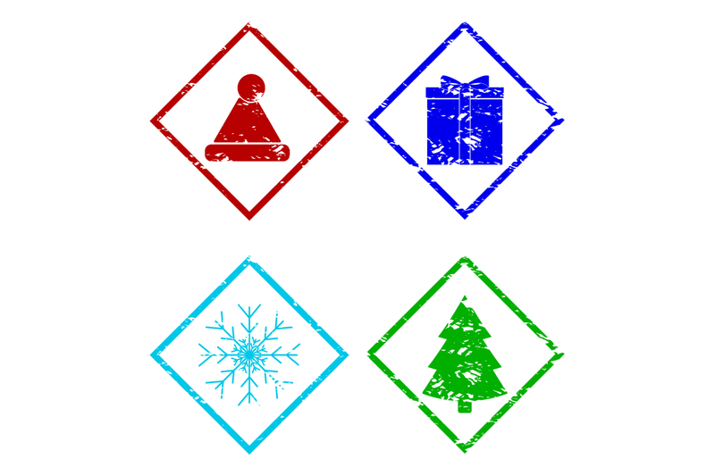 christmas-rubber-stamp-elements-set-isolated-white