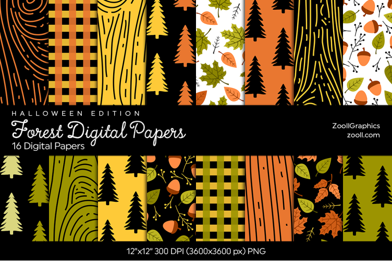 forest-digital-papers-halloween-edition