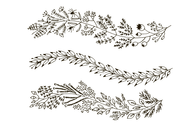 hand-drawn-floral-and-herbal-oval-branches