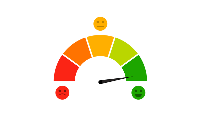 credit-score-indicator-isolated-on-white