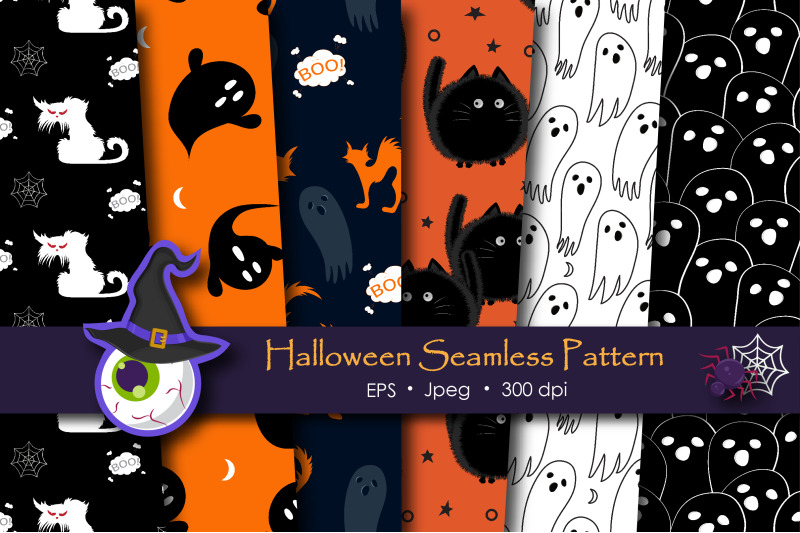 halloween-spooky-cat-and-ghost-seamless-pattern