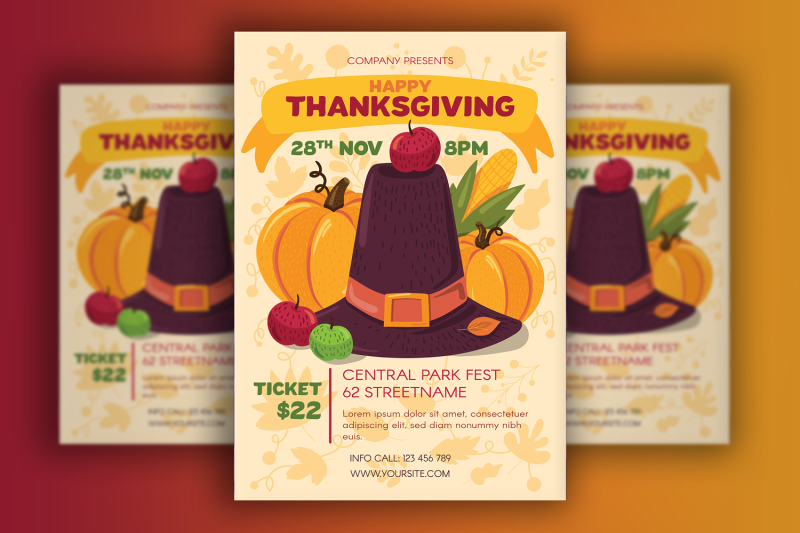 thanksgiving-poster-with-pilgrim-hat