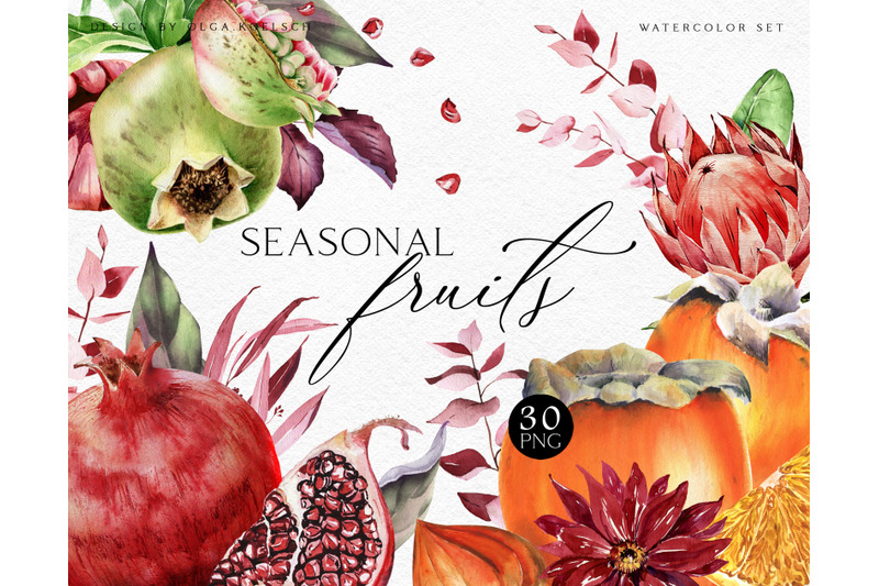 watercolor-fruit-clipart-pomegranate-watercolor-elements-fall-clipart
