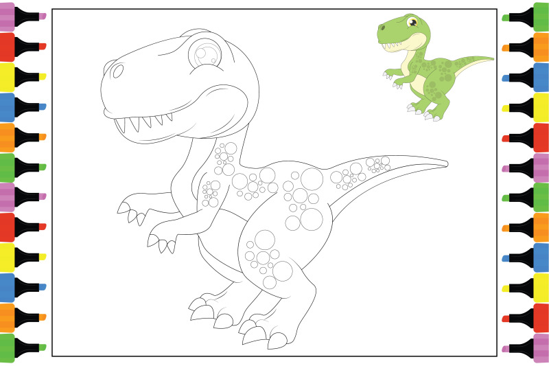 coloring-dinosaur-for-kids-simple-vector-illustration