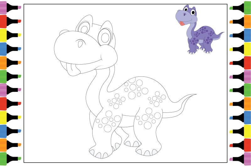 coloring-dinosaur-for-kids-simple-vector-illustration