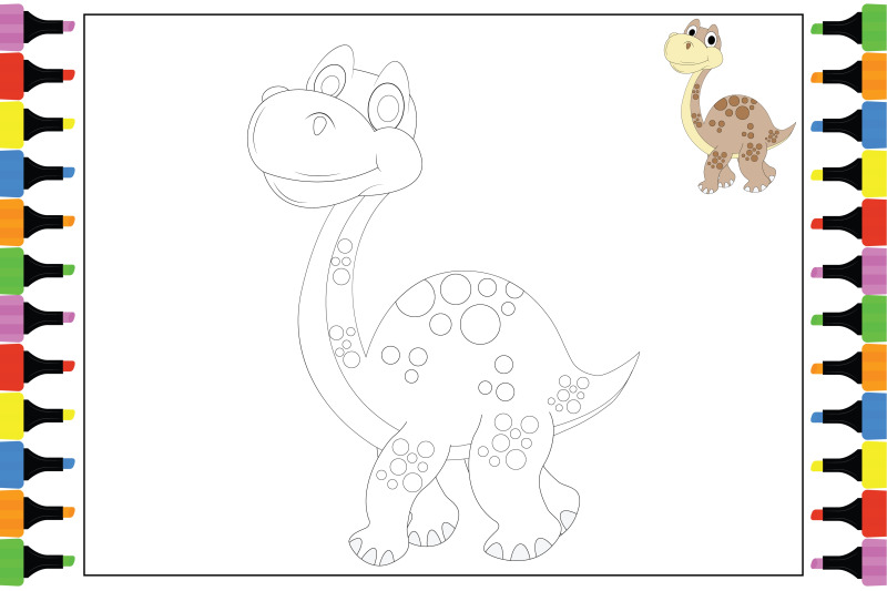 coloring-dinosaur-for-kids-simple-animal-drawing-illustration