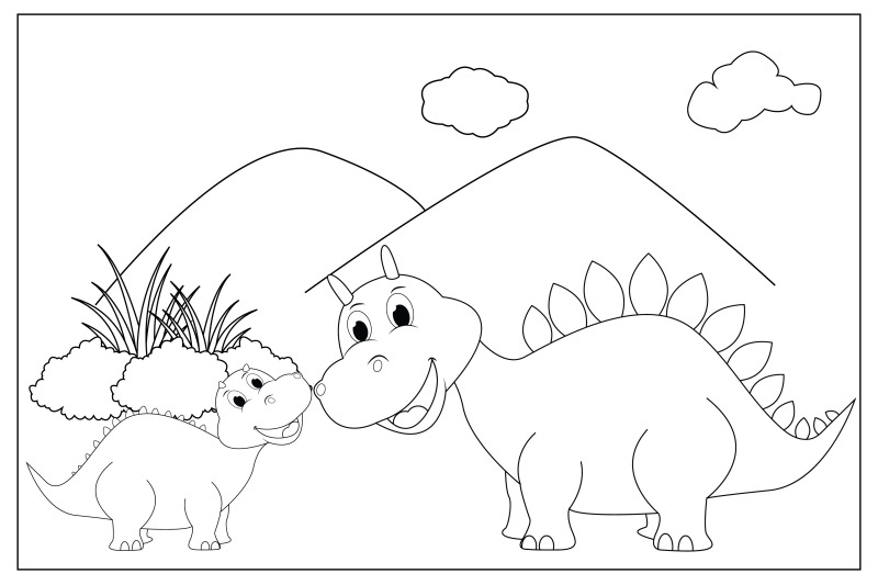 coloring-dinosaur-for-kids-simple-vector-illustration