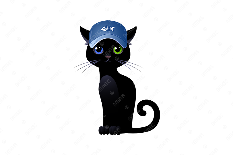 cute-black-cat-boy-with-eyes-of-different-colors-and-baseball-cap