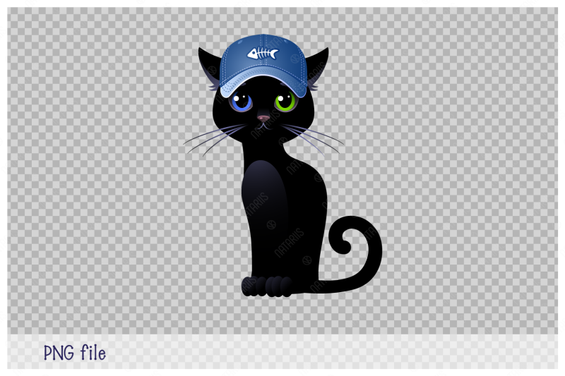 cute-black-cat-boy-with-eyes-of-different-colors-and-baseball-cap