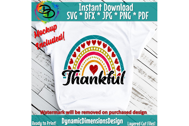 thankful-rainbow-svg-dxf-eps-png-files-for-cutting-machines-cameo-cric