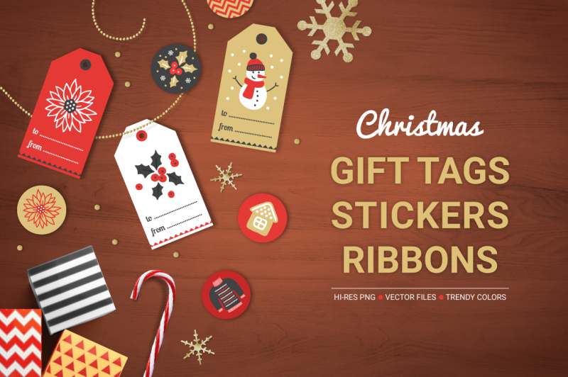 christmas-ribbons-stickers-gift-tags