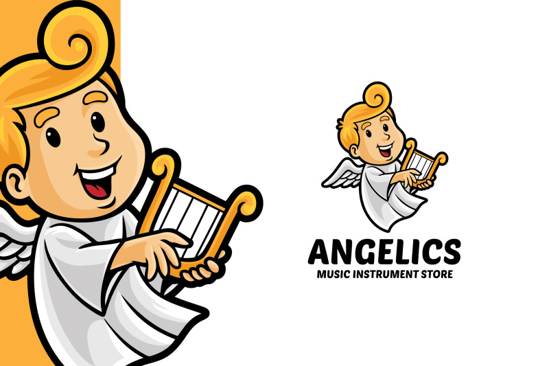 angel-music-instrument-store-logo-template