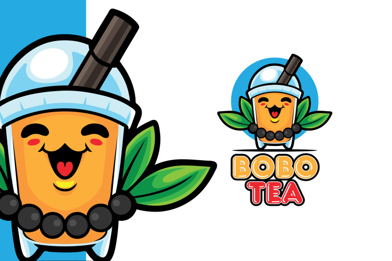 bobo-tea-mascot-logo-template