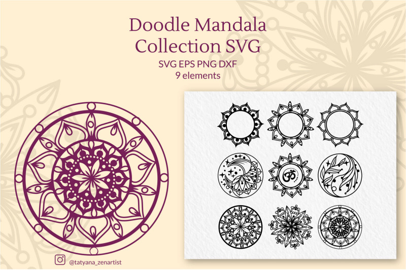 Download Summer SVG Bundle 4 in 1. Mandala, Yoga, Leaves 50% OFF By ...