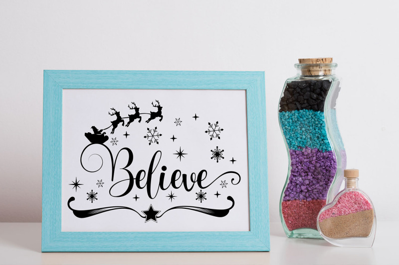 Believe In The Magic Christmas Svg Quote Believe Svg By Dasagani Thehungryjpeg Com