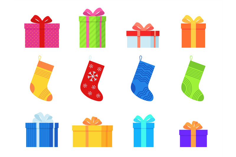 gifts-and-christmas-socks-various-traditional-colorful-stockings-and