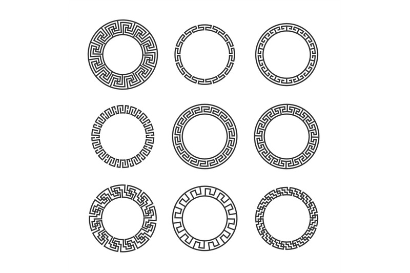 greek-round-frames-ancient-circular-mediterranean-frame-borders-with