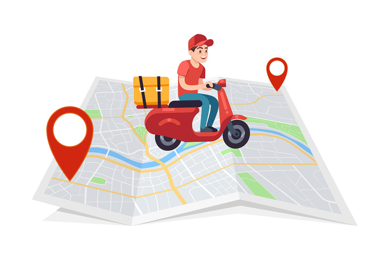 express-delivery-motorcyclist-courier-on-moped-with-box-on-city-map