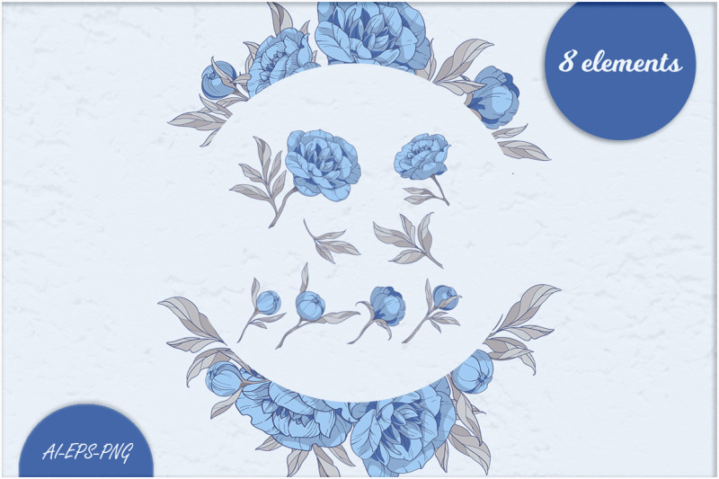 vector-clipart-with-blue-peonies-flowers