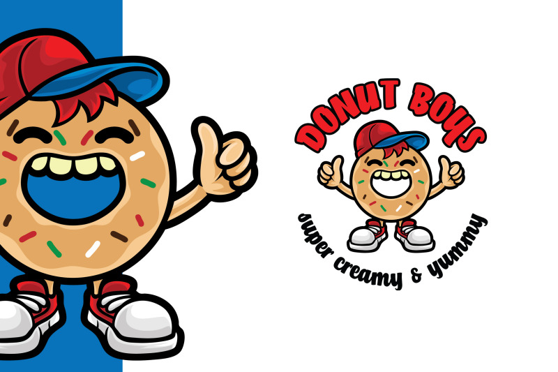donut-boy-mascot-logo-template