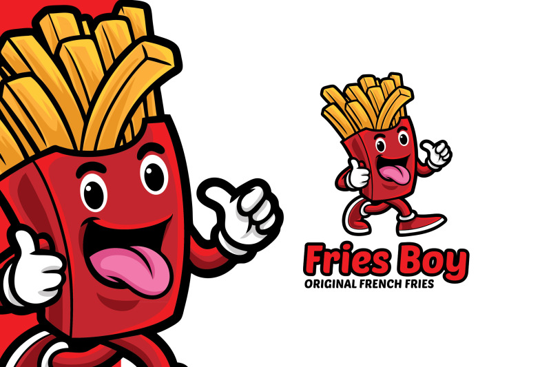 french-fries-boy-logo-template