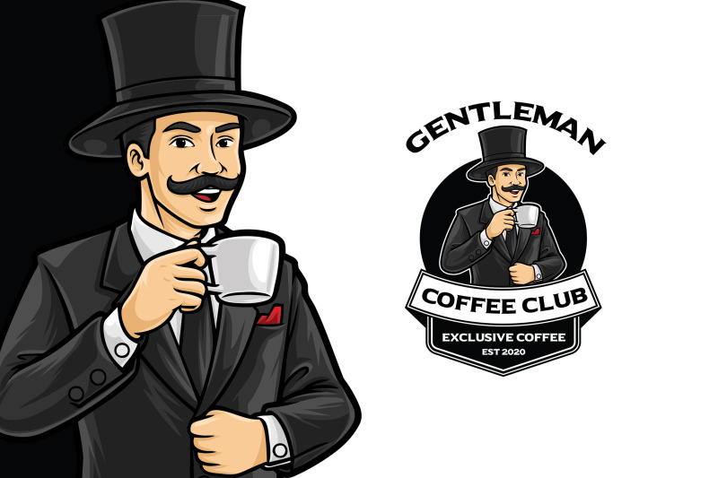 gentleman-coffee-logo-template