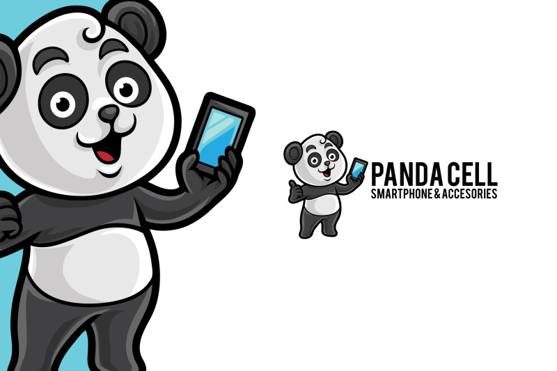 panda-cellular-mascot-logo-template