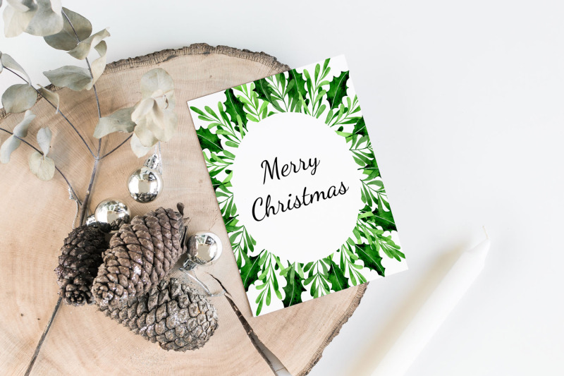 mistletoe-and-holly-christmas-frame-clipart