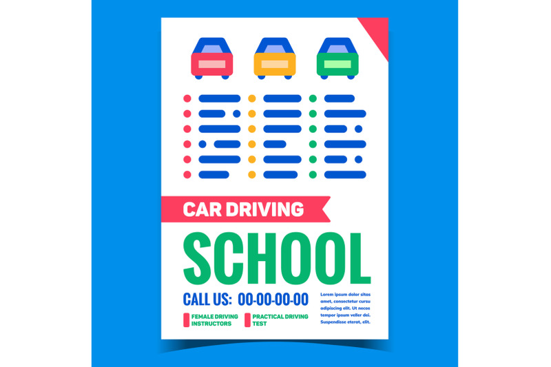 car-driving-school-creative-promo-banner-vector