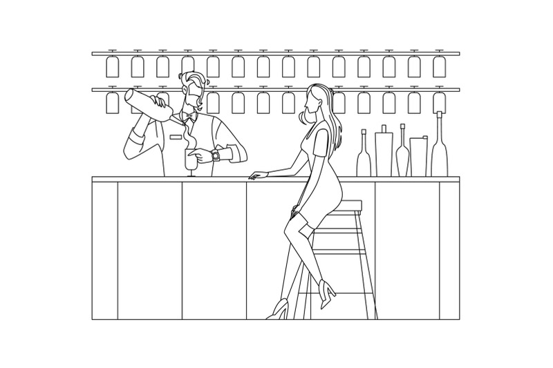 bartender-expert-making-cocktail-for-woman-vector