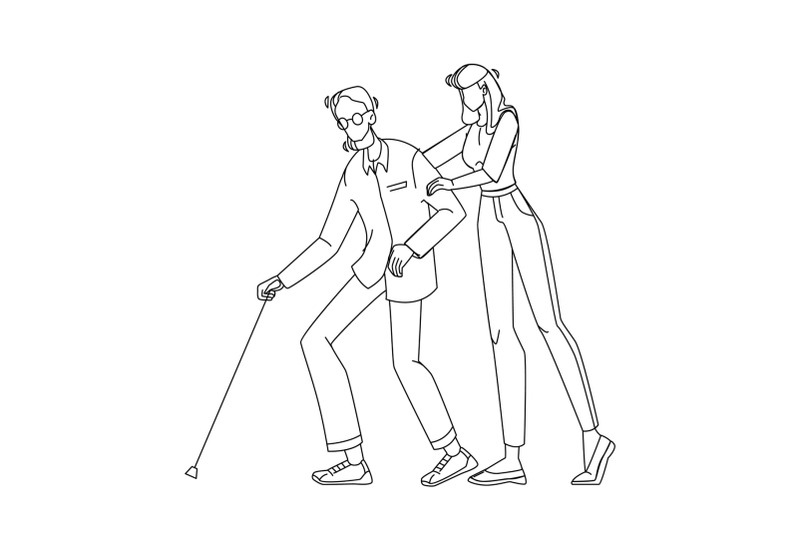 caregiver-nurse-with-elderly-man-walking-vector