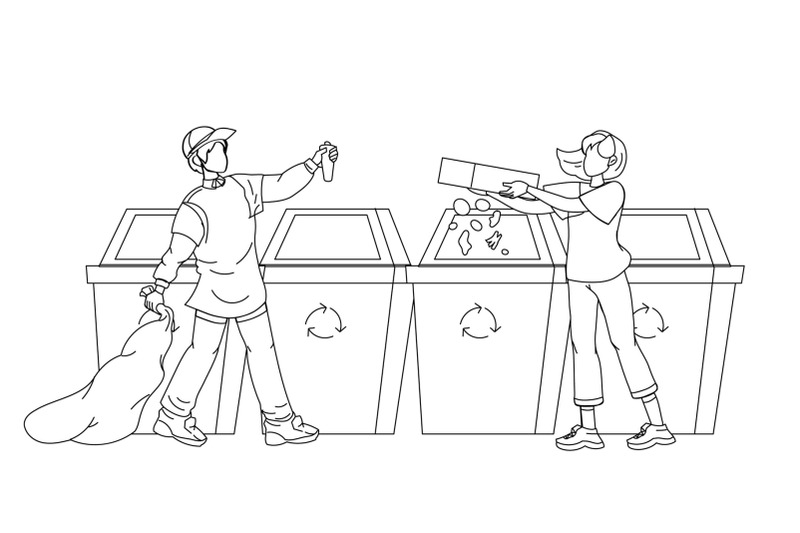 characters-human-sorting-recycling-garbage-vector-illustration